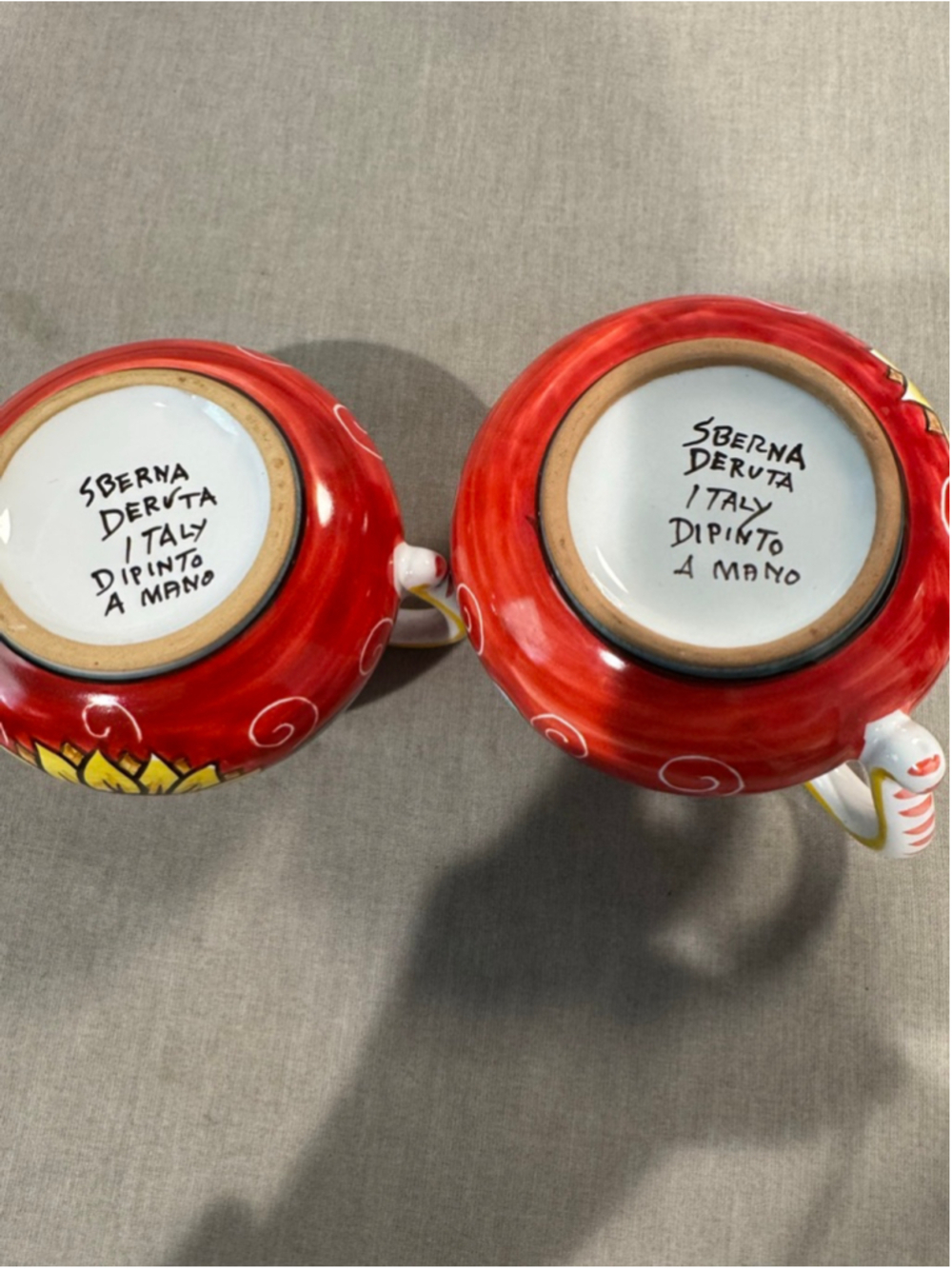 SBERNA DERUTA Red & Yellow Floral Creamer & Sugar Set One Size - Picture 7 of 13